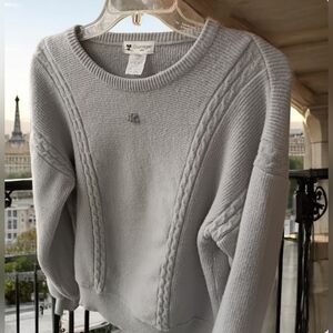 Vintage Courrèges Paris Knit Sweater Pullover Cable Knit Japan Era